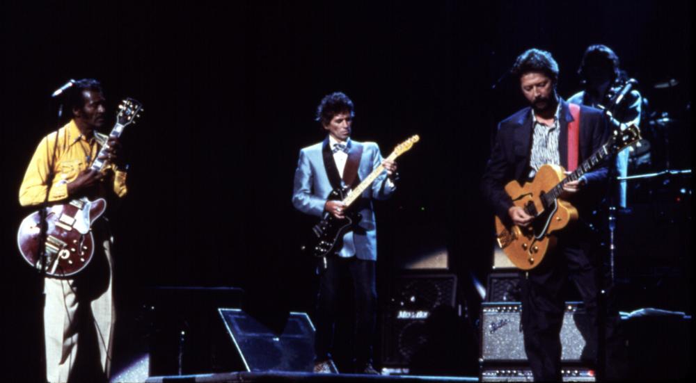 CHUCK BERRY HAIL! HAIL! ROCK 'N' ROLL, Chuck Berry, Keith Richards, Eric Clapton, 1987. (c) Universal Pictures